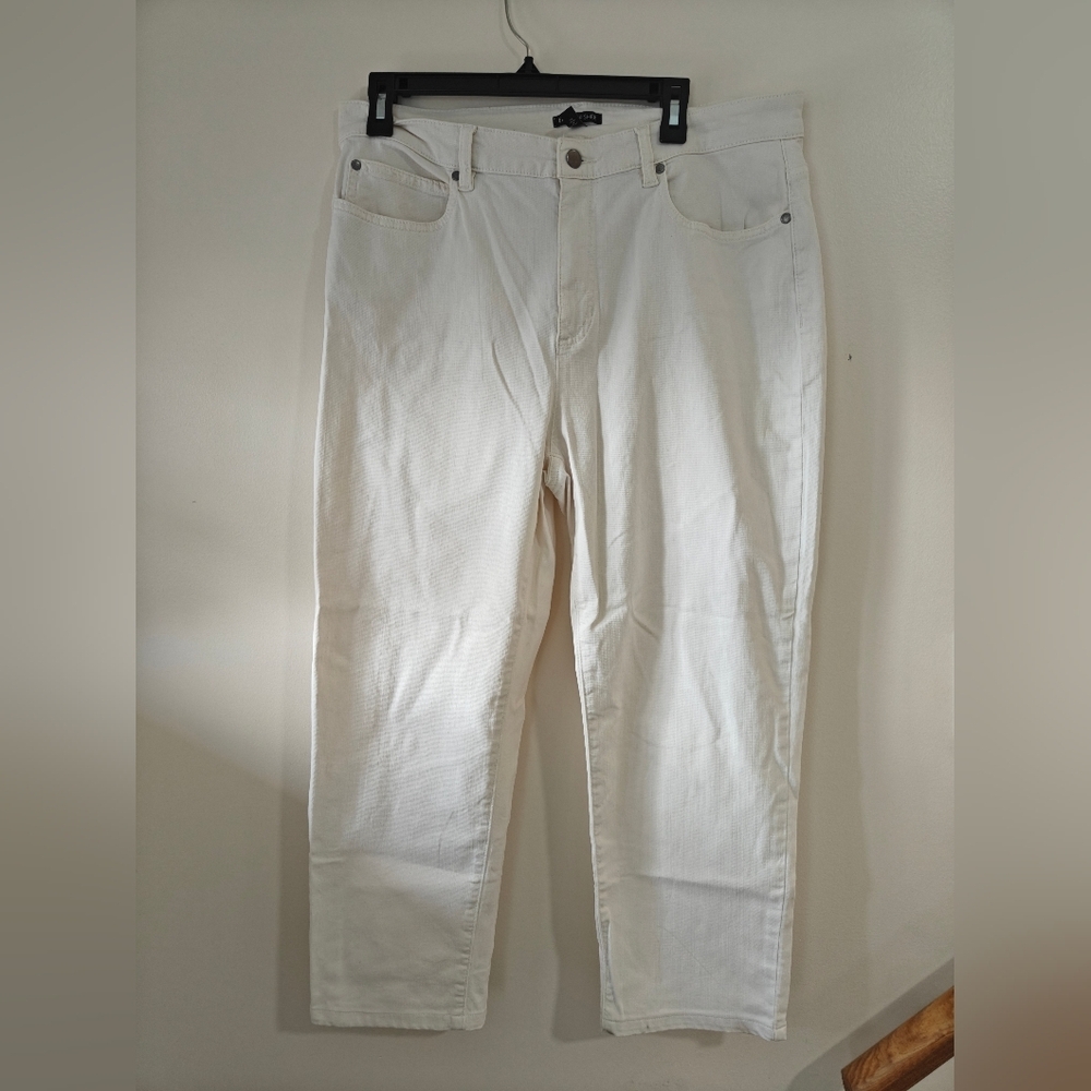 Eileen Fisher White Cropped Jeans Size 16